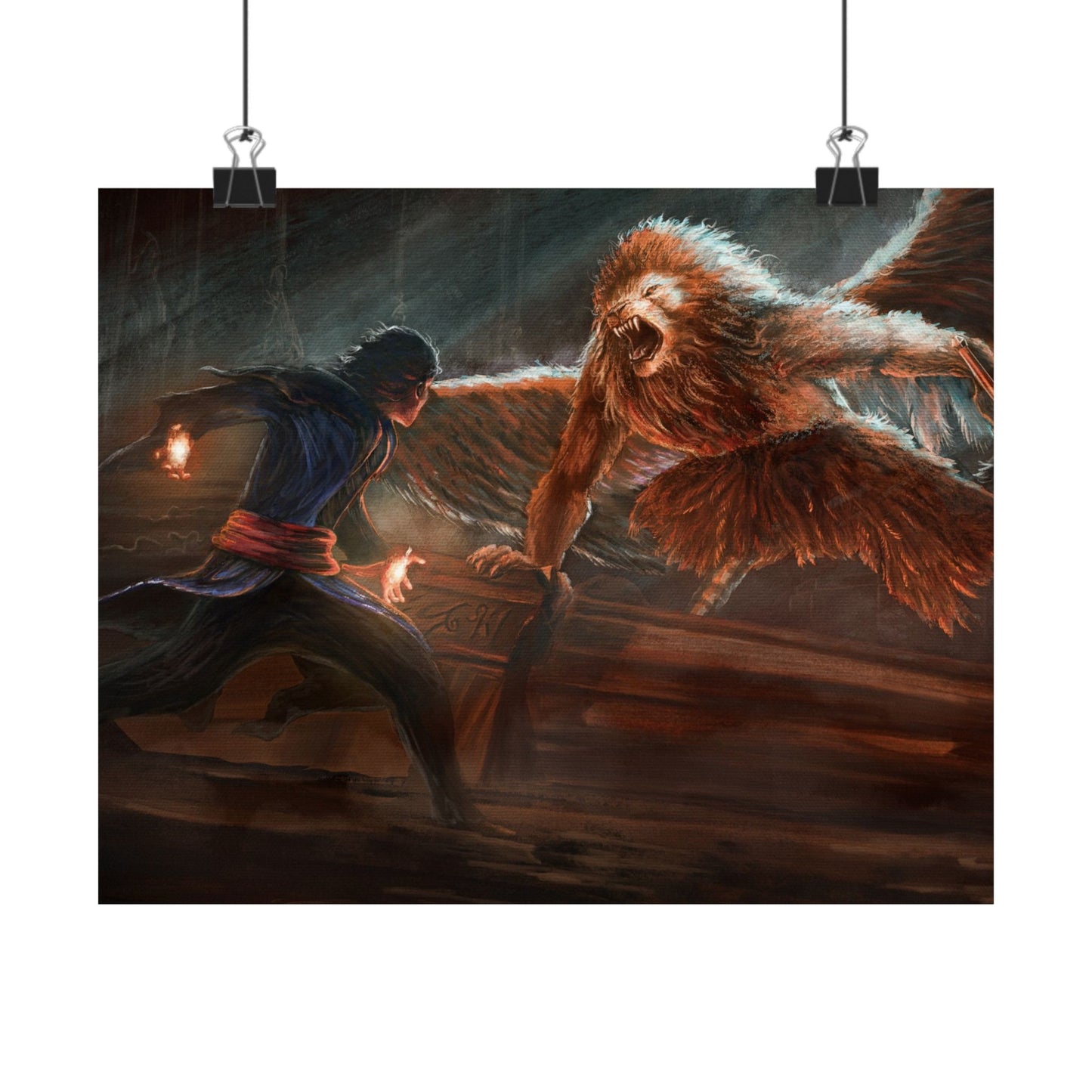 DJ Battles the Harpygriff Art Print