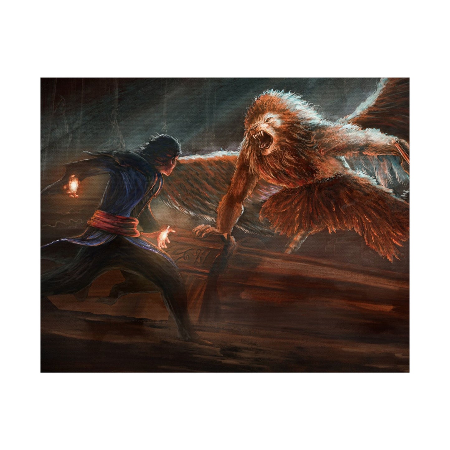 DJ Battles the Harpygriff Art Print